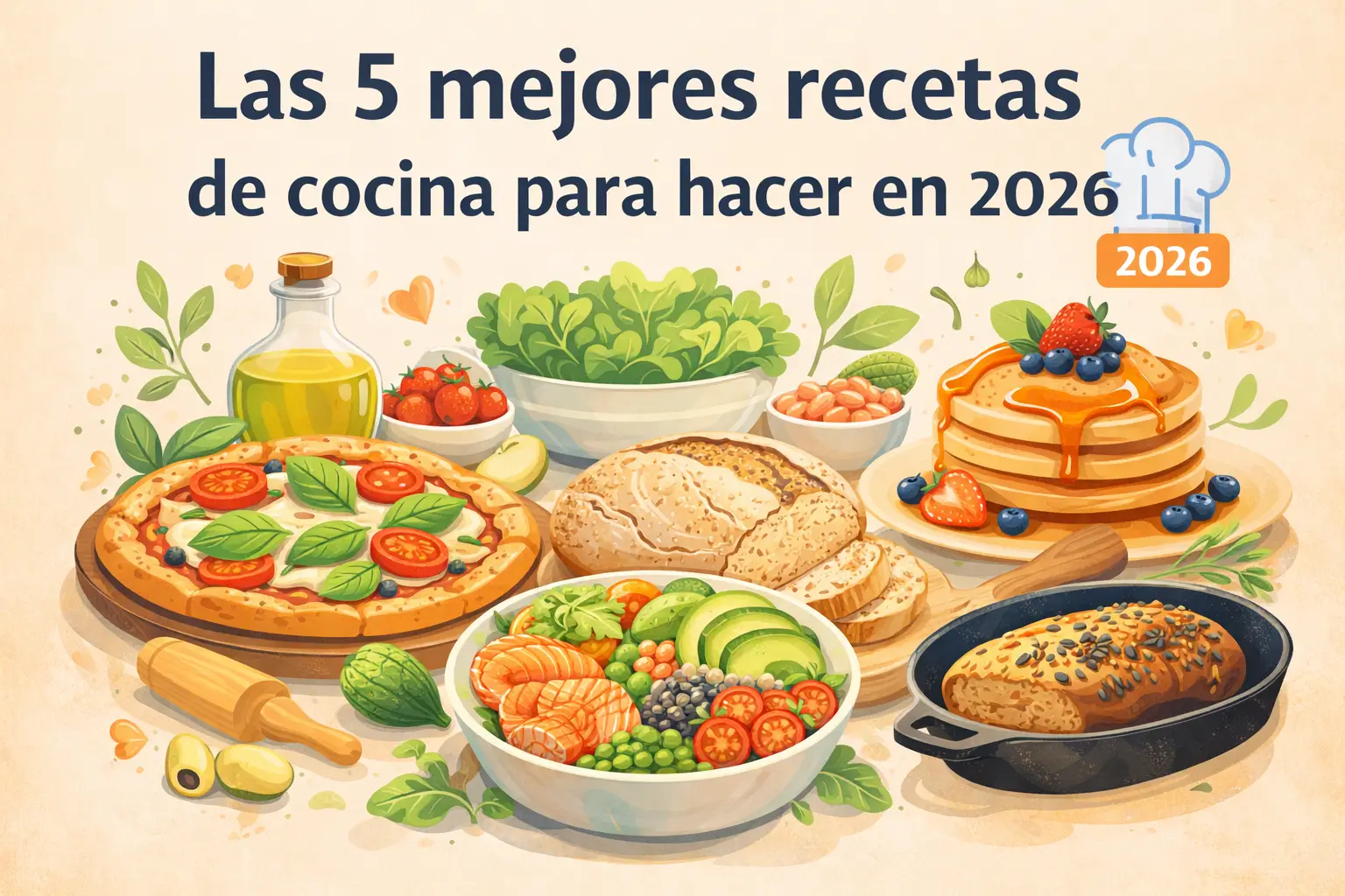 🍽️ Las 5 mejores recetas de cocina para hacer en 2026 (fáciles, saludables y en tendencia)